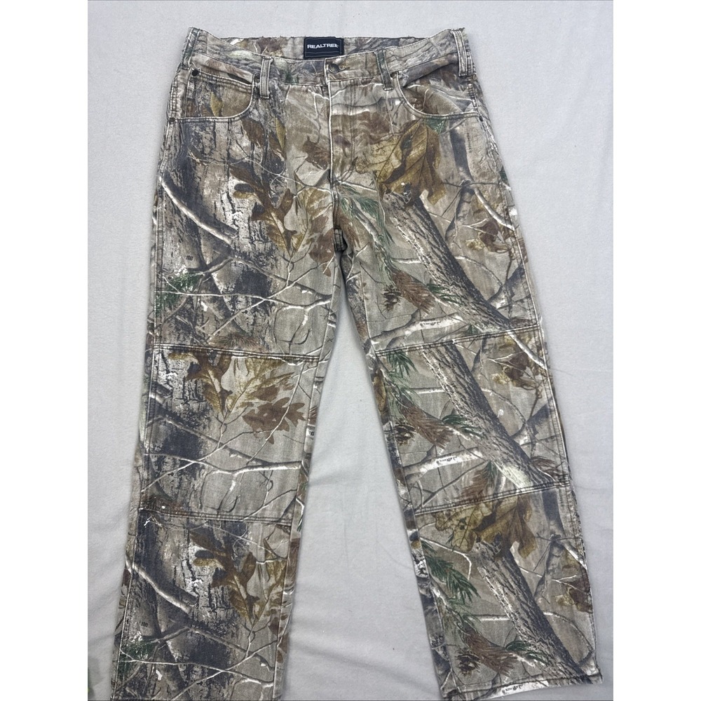Realtree Camouflage Hunting Pants Men's 36x32 Cotton Brown Beige Green